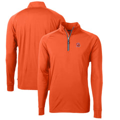 Tampa Bay Buccaneers Cutter & Buck Adapt Eco Knit Stretch Recycled Quarter-Zip Throwback Pullover Top - Orange on sale
