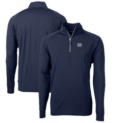 New York Giants Cutter & Buck Adapt Eco Knit Stretch Recycled Quarter-Zip Throwback Pullover Top - Navy sale