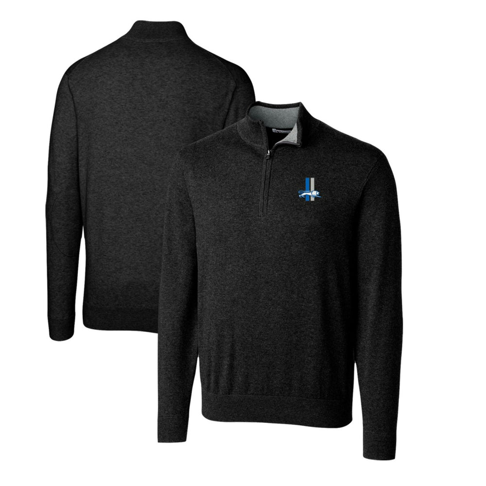 Detroit Lions Cutter & Buck Throwback Logo Lakemont Tri-Blend Quarter-Zip Pullover Sweater - Black discount