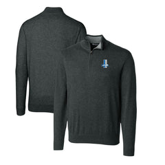 Detroit Lions Cutter & Buck Throwback Logo Lakemont Tri-Blend Quarter-Zip Pullover Sweater - Heather Charcoal cheap