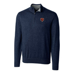 Chicago Bears Cutter & Buck Throwback Logo Lakemont Tri-Blend Quarter-Zip Pullover Sweater - Navy for sale