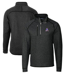 New England Patriots Cutter & Buck Throwback Logo Mainsail Sweater-Knit Half-Zip Pullover Jacket - Heather Charcoal discount
