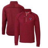 Atlanta Falcons Cutter & Buck Mainsail Sweater-Knit Half-Zip Pullover Jacket - Red for sale