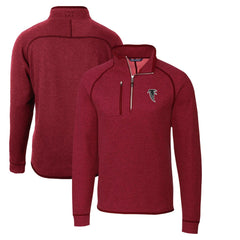 Atlanta Falcons Cutter & Buck Mainsail Sweater-Knit Half-Zip Pullover Jacket - Red for sale