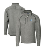 Detroit Lions Cutter & Buck Throwback Logo Mainsail Sweater-Knit Half-Zip Pullover Jacket - Heather Gray for sale