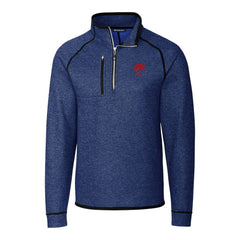 Buffalo Bills Cutter & Buck Throwback Logo Mainsail Sweater-Knit Half-Zip Pullover Jacket - Heather Royal sale