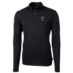 Atlanta Falcons Cutter & Buck Throwback Logo Virtue Eco Pique Recycled Quarter-Zip Pullover Top - Black on sale