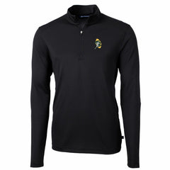 Green Bay Packers Cutter & Buck Throwback Logo Virtue Eco Pique Recycled Quarter-Zip Pullover Top - Black sale