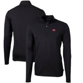 San Francisco 49ers Cutter & Buck Throwback Logo Virtue Eco Pique Recycled Quarter-Zip Pullover Top - Black for sale