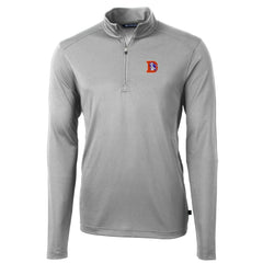 Denver Broncos Cutter & Buck Throwback Logo Virtue Eco Pique Recycled Quarter-Zip Pullover Top - Gray cheap