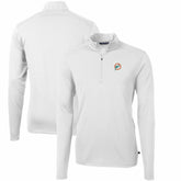 Miami Dolphins Cutter & Buck Throwback Logo Virtue Eco Pique Recycled Quarter-Zip Pullover Top - White online