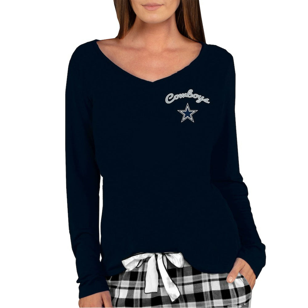 Dallas Cowboys Concepts Sport Women's Marathon Knit Long Sleeve Lightweight V-Neck Lounge Top - Navy outlet