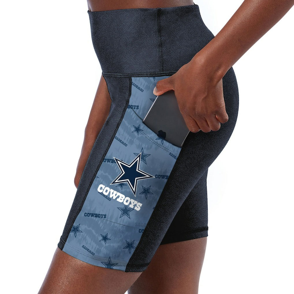 Dallas Cowboys Certo Women's High Waist Two-Pocket Biker Shorts - Navy online