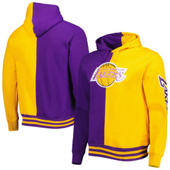 Los Angeles Lakers Hardwood Classics Split Pullover Hoodie - Purple/Gold | Mitchell & Ness on sale
