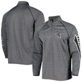 Chicago White Sox Stitches Wordmark Raglan Quarter-Zip Top - Heather Gray