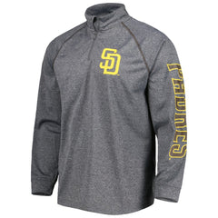 San Diego Padres Stitches Wordmark Raglan Quarter-Zip Top - Heather Gray