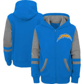 Los Angeles Chargers Preschool Stadium Color Block Full-Zip Hoodie - Powder Blue on sale