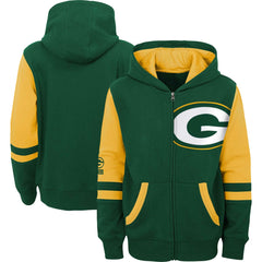 Green Bay Packers Preschool Stadium Color Block Full-Zip Hoodie - Green online