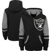 Las Vegas Raiders Youth Colorblock Full-Zip Hoodie - Black on sale