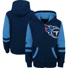 Tennessee Titans Youth Colorblock Full-Zip Hoodie - Navy cheap