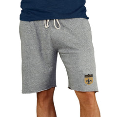 New Orleans Saints Concepts Sport Throwback Logo Mainstream Terry Shorts - Gray for sale