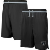 Las Vegas Raiders Cool Down Tri-Color Elastic Training Shorts - Black for sale