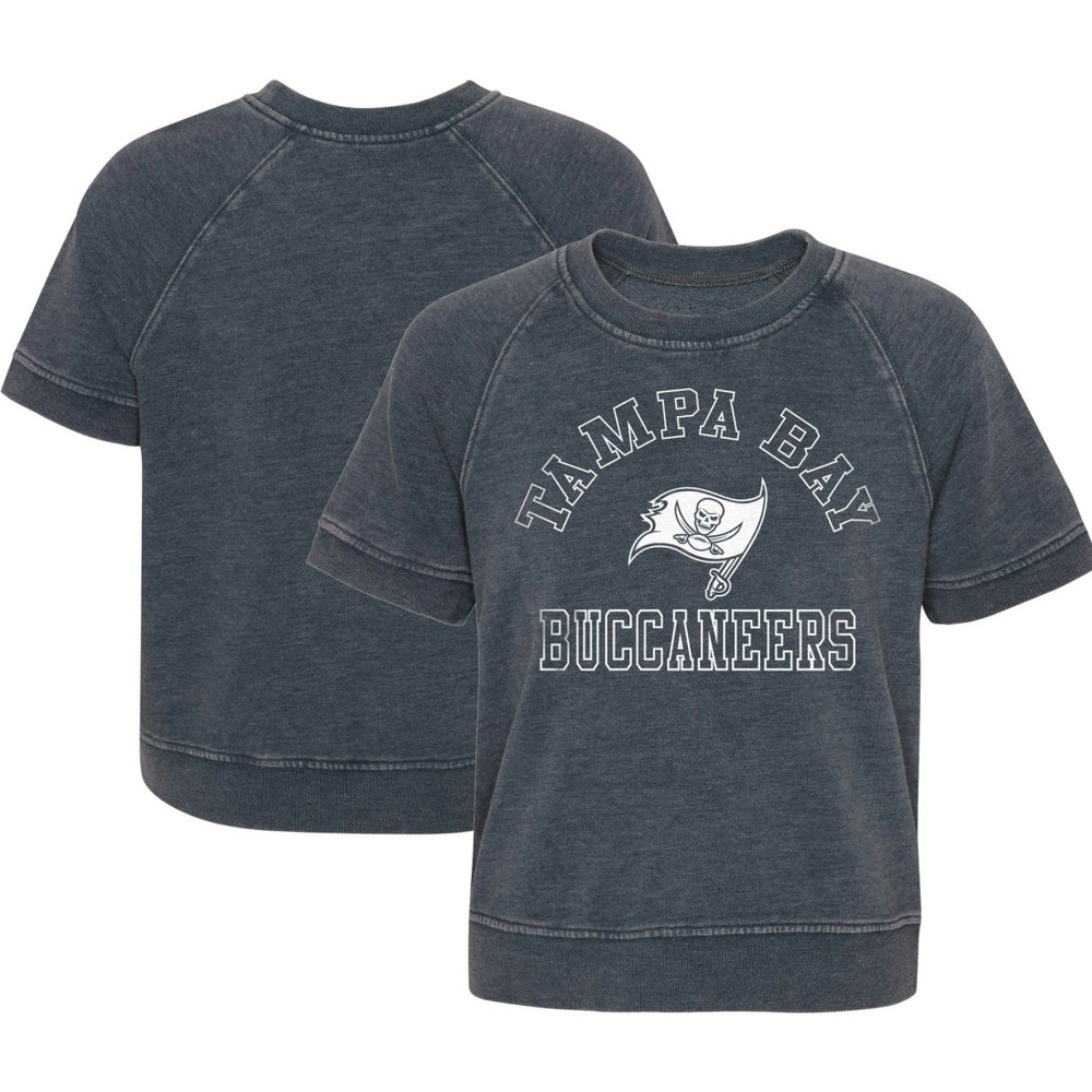 Tampa Bay Buccaneers Girls Juniors Cheer Squad Raglan T-Shirt - Heather Charcoal sale