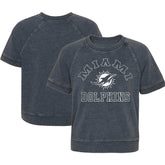 Miami Dolphins Girls Juniors Cheer Squad Raglan T-Shirt - Heather Charcoal cheap