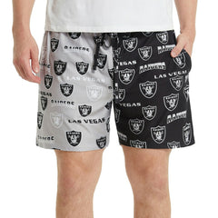 Las Vegas Raiders Concepts Sport Breakthrough AOP Knit Split Shorts - Black/Gray discount