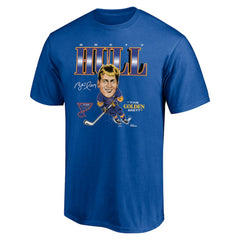 Brett Hull St. Louis Blues Player Caricature T-Shirt Blue