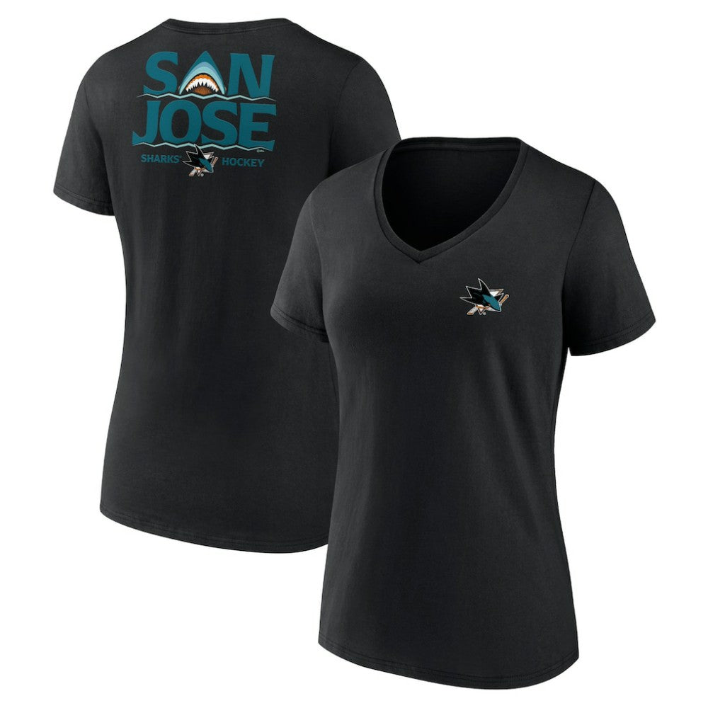 San Jose Sharks Women's Territorial V-Neck T-Shirt Black