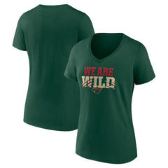 Minnesota Wild Women's Proclamation V-Neck T-Shirt Green