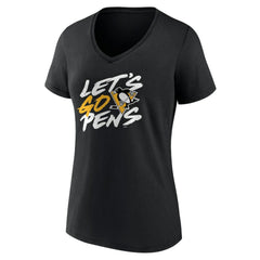 Pittsburgh Penguins Women's Proclamation V-Neck T-Shirt Black