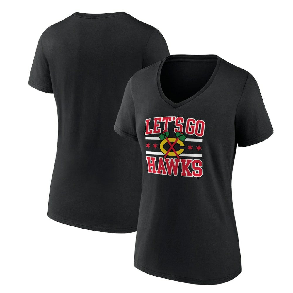 Chicago Blackhawks Women's Represent V-Neck T-Shirt Black