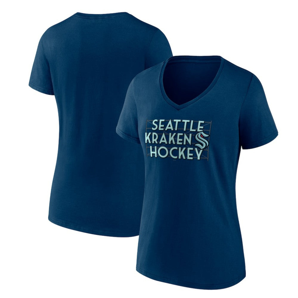 Seattle Kraken Women's Represent V-Neck T-Shirt Deep Sea Blue