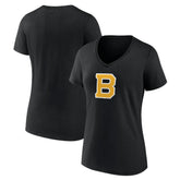 Boston Bruins Women's Alternate Logo V-Neck T-Shirt Black