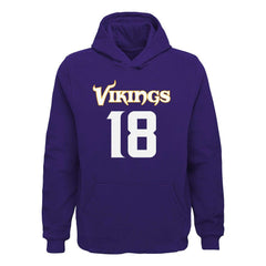 Justin Jefferson Minnesota Vikings Youth Mainliner Player Name & Number Pullover Hoodie - Purple cheap