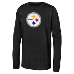 Pittsburgh Steelers Youth Primary Logo Long Sleeve T-Shirt - Black cheap