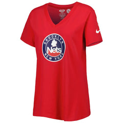 Brooklyn Nets Women's Local Performance V-Neck T-Shirt - Red | Nike shop