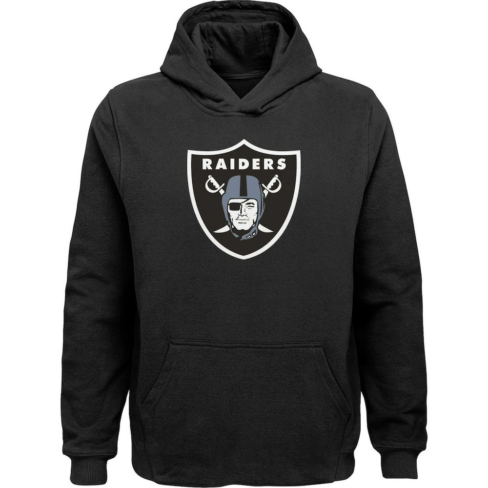 Las Vegas Raiders Youth Team Logo Pullover Hoodie - Black for sale