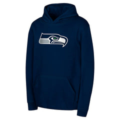 Seattle Seahawks Youth Team Logo Pullover Hoodie - College Navy outlet