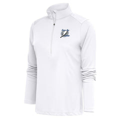 Tampa Bay Lightning Antigua Women's Special Edition 2.0 Tribute Quarter-Zip Pullover Top White