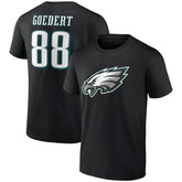Dallas Goedert Philadelphia Eagles Icon Player Name & Number T-Shirt - Black discount