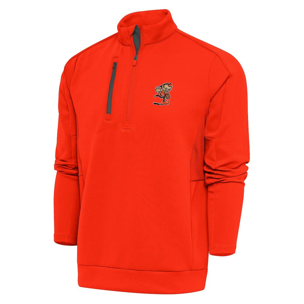 Cleveland Browns Antigua Team Logo Generation Quarter-Zip Pullover Jacket - Orange for sale