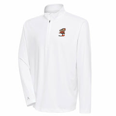 Cleveland Browns Antigua Team Logo Tribute Quarter-Zip Pullover Top - White for sale