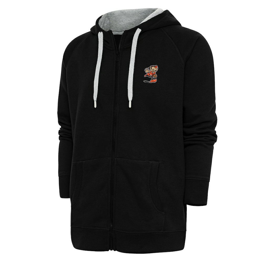 Cleveland Browns Antigua Team Logo Victory Full-Zip Hoodie - Black on sale