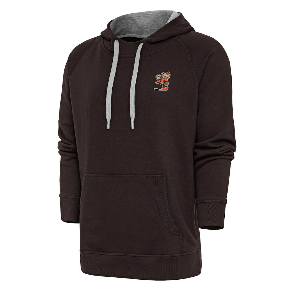 Cleveland Browns Antigua Team Logo Victory Pullover Hoodie - Brown for sale