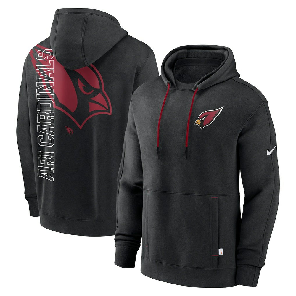 Arizona Cardinals Layered Logo Statement Pullover Hoodie - Black | Nike for sale