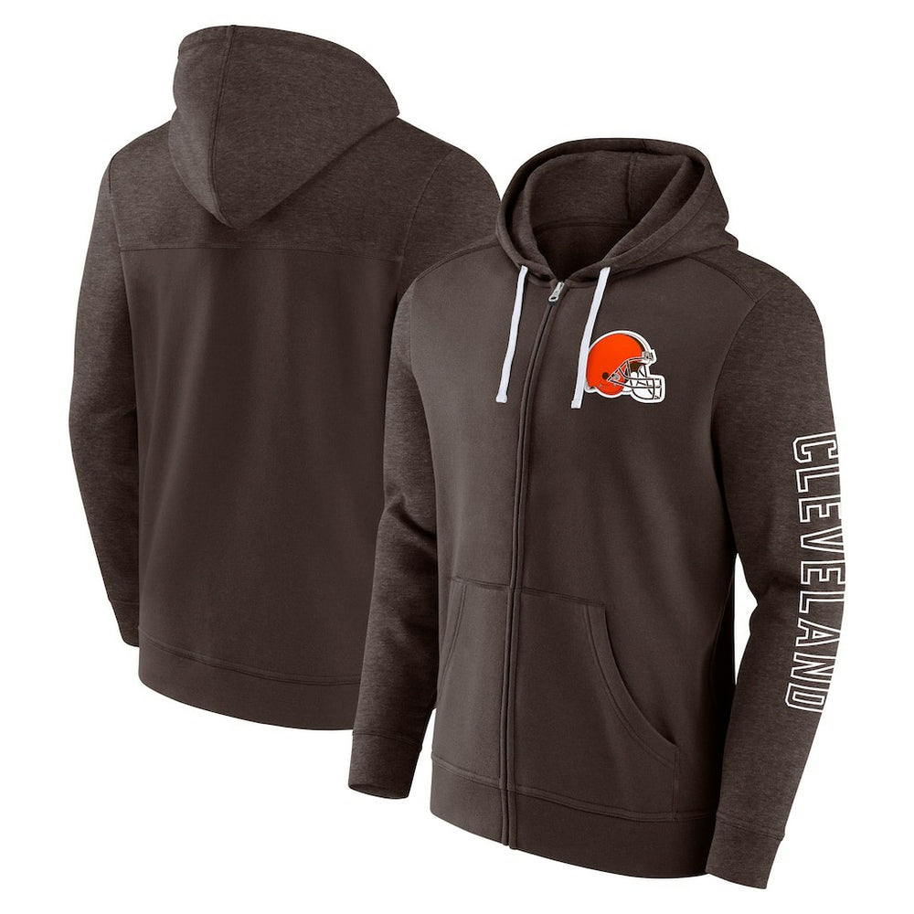 Cleveland Browns Offensive Lineup Hoodie Full-Zip Hoodie - Brown online