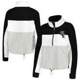 Chicago White Sox The Wild Collective Women's Color Block Half-Zip Jacket - Black/White